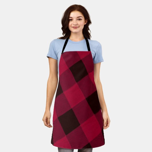 Classic Buffalo Check Heritage エプロン (着用した状態)