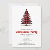 Classic Buffalo Christmas Tree Holiday Invitation 招待状 (正面)