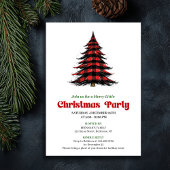 Classic Buffalo Christmas Tree Party Invitation 招待状