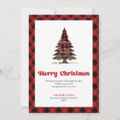 Classic Buffalo Plaid Christmas Greeting Card シーズンカード (正面)