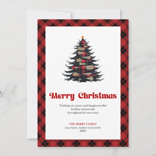 Classic Buffalo Plaid Christmas Greeting Card シーズンカード (正面)