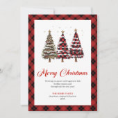 Classic Buffalo Plaid Christmas Tree Greeting Card シーズンカード (正面)