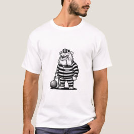 classic Bulldog prisoner with ball chain Tシャツ