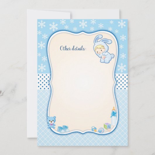 Classic bunny Baby Shower Invitation 招待状 (裏面)