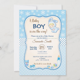 Classic bunny Baby Shower Invitation 招待状