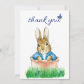 Classic Bunny Sitting in a Plant Pot     サンキューカード (正面)