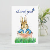 Classic Bunny Sitting in a Plant Pot     サンキューカード (スタンド正面)