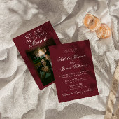 Classic Burgundy Luxury Old Money Retro Wedding 招待状