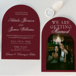 Classic Burgundy Luxury Old Money Retro Wedding 招待状