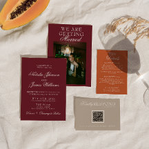 Classic Burgundy Luxury Old Money Retro Wedding