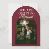 Classic Burgundy Luxury Old Money Retro Wedding 招待状 (裏面)