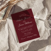 Classic Burgundy Old Money All In One Wedding 招待状