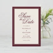Classic Burgundy Old Money Wedding セーブザデート (スタンド正面)