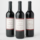 Classic Burgundy Old Money Wedding Wine Label ワインラベル (ボトル)