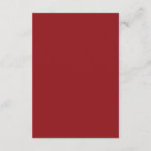 Classic Burgundy Red Minimalist Wedding QR Code 出欠カード (裏面)