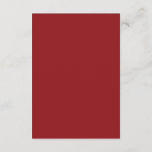 Classic Burgundy Red Minimalist Wedding QR Code 出欠カード (裏面)
