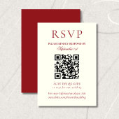 Classic Burgundy Red Minimalist Wedding QR Code 出欠カード