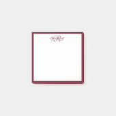 Classic Burgundy Red Monogram ポストイット (正面)