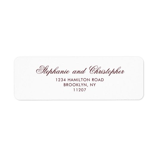 Classic Burgundy Return Address Label ラベル (正面)