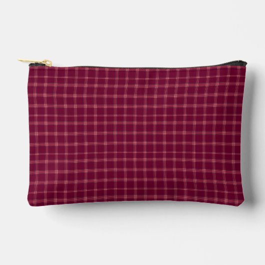 Classic Burgundy Tartan Plaid Gift アクセサリーポーチ (正面)