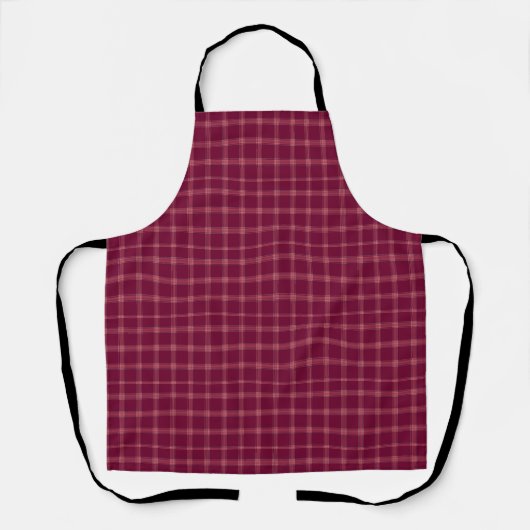 Classic Burgundy Tartan Plaid Gift エプロン (正面)