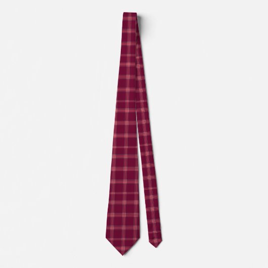Classic Burgundy Tartan Plaid Gift ネクタイ (正面)