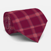 Classic Burgundy Tartan Plaid Gift ネクタイ (ロール)