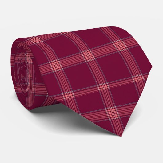 Classic Burgundy Tartan Plaid Gift ネクタイ (ロール)