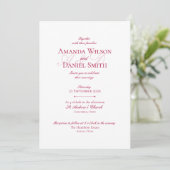 Classic Burgundy Wedding Invitation 招待状 (スタンド正面)