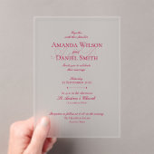 Classic Burgundy Wedding Invitation (Acrylic) アクリル招待状 (インサイチュ (ポータブル))