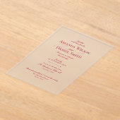 Classic Burgundy Wedding Invitation (Acrylic) アクリル招待状 (レイダウン)