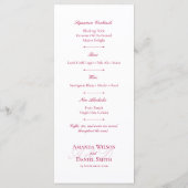 Classic Burgundy Wedding Menu メニュー (裏面)