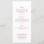 Classic Burgundy Wedding Menu メニュー (正面)