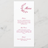 Classic Burgundy Wedding Menu with Floral Accent メニュー (正面)