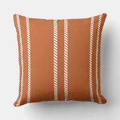 Classic Burnt Orange with Stripes Throw Pillow クッション (裏面)