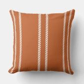 Classic Burnt Orange with Stripes Throw Pillow クッション (正面)
