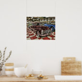 Classic Cadillac street rod ポスター (キッチン)