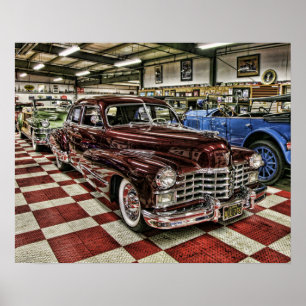 Classic Cadillac street rod ポスター