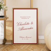 Classic Calligraphy Deep Red Old Money Wedding ポスター