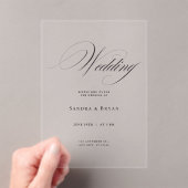 Classic Calligraphy Elegant Wedding アクリル招待状 (インサイチュ (ポータブル))