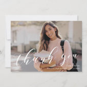 Classic Calligraphy Graduation Photo サンキューカード (正面)