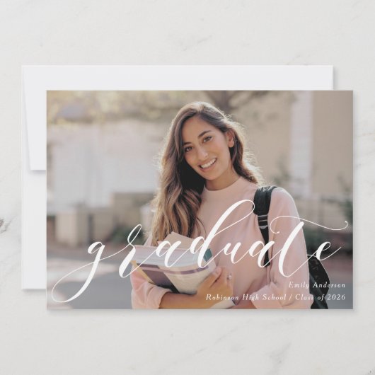 Classic Calligraphy Graduation Photo 案内状 (正面)