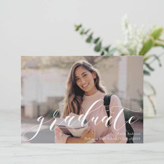 Classic Calligraphy Graduation Photo 案内状 (スタンド正面)