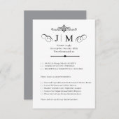 Classic Calligraphy Monogram Wedding RSVP (正面/裏面)