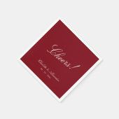Classic Calligraphy Old Money Deep Red Wedding スタンダードカクテルナプキン (角)