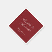 Classic Calligraphy Old Money Deep Red Wedding スタンダードカクテルナプキン (角)