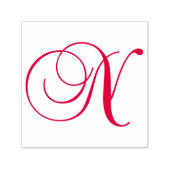 Classic Calligraphy Script Letter N Monogram セルフインキングスタンプ (デザイン)