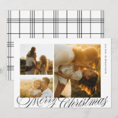 Classic Calligraphy Script Merry Christmas Photo シーズンカード (正面/裏面)