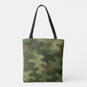 Classic Camo Print Earthy Green & Brown Tones  トートバッグ (裏面)