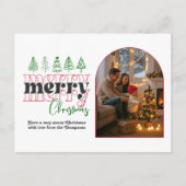 Classic Candy Cane Cozy Arch Photo Merry Christmas シーズンポストカード (正面)